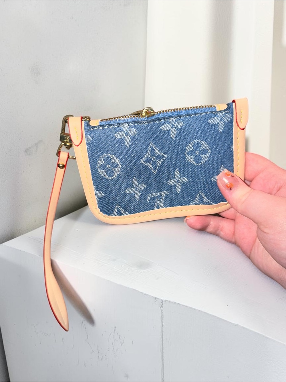 Denim monogram Card Holder/wallet